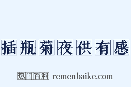 插瓶菊夜供有感是什么意思的图片